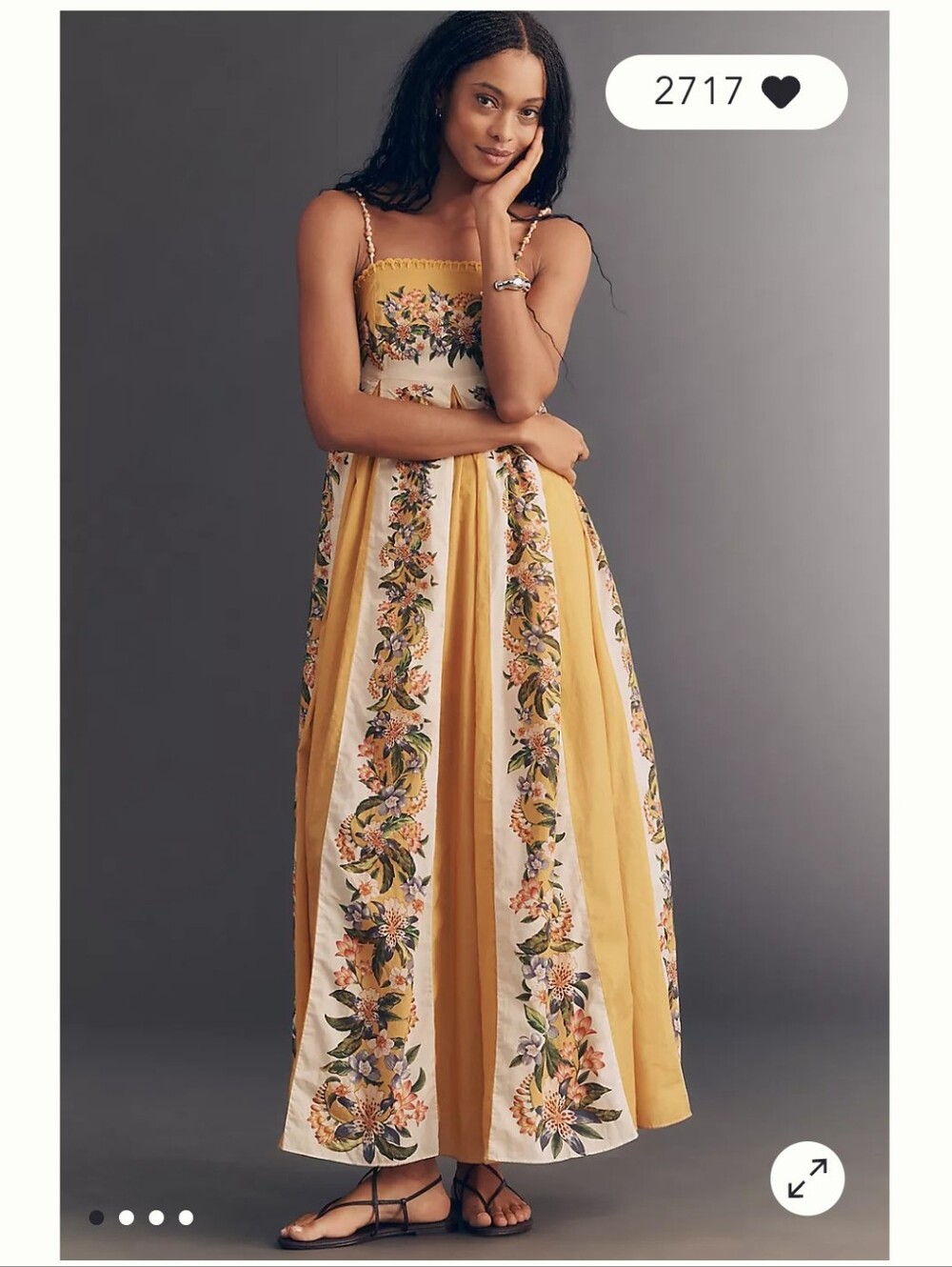 NWT Farm Rio Sand Hilo Sleeveless A-Line Maxi Dress Sz S